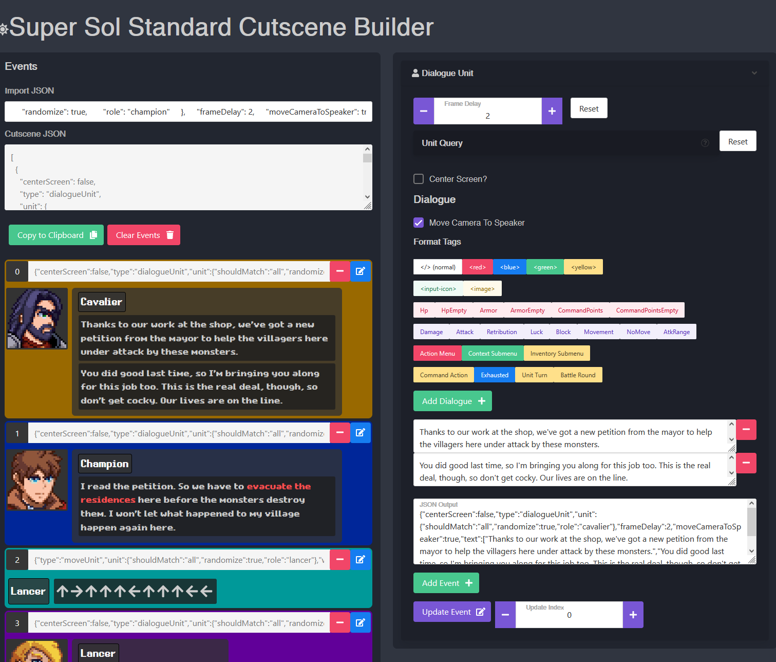 Custom Cutscene Editor Tool
